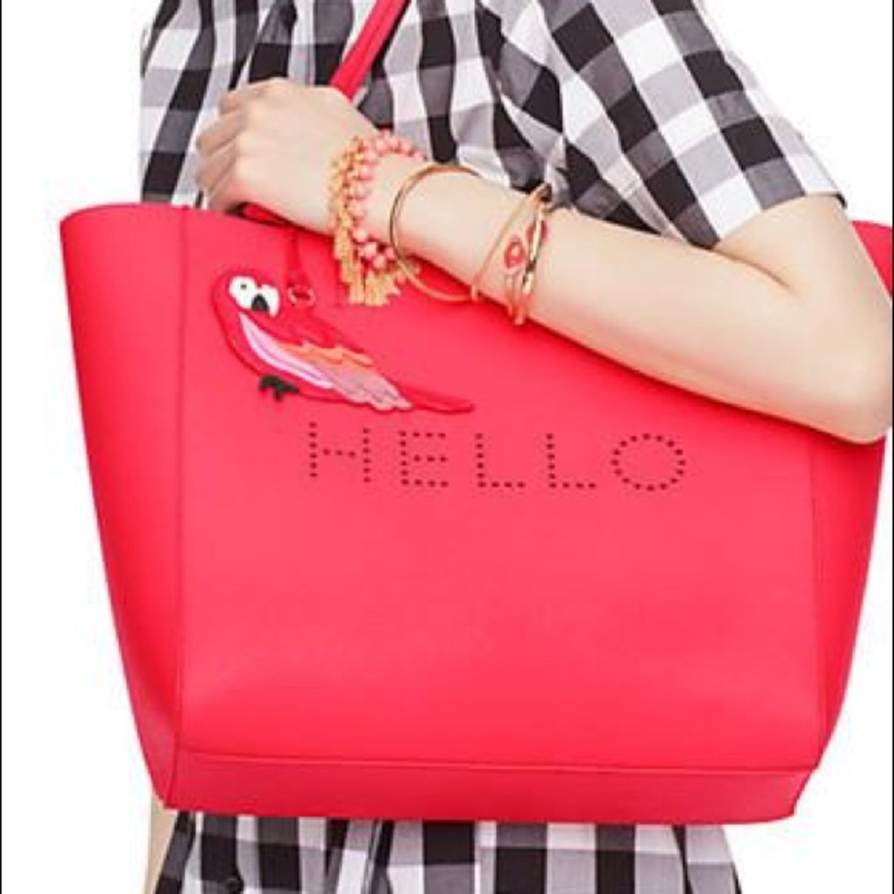 Kate Spade 'Hallie' Tote Parrot Bird Hello Bag