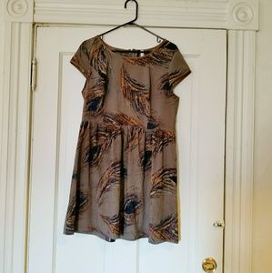 Kensie Peacock Feather Print Dress Kensie Peacock Feather Print Dress