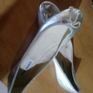 Silver flat dress shoes