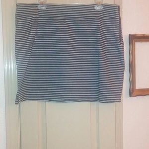 Gap gray striped zipper skirt xl