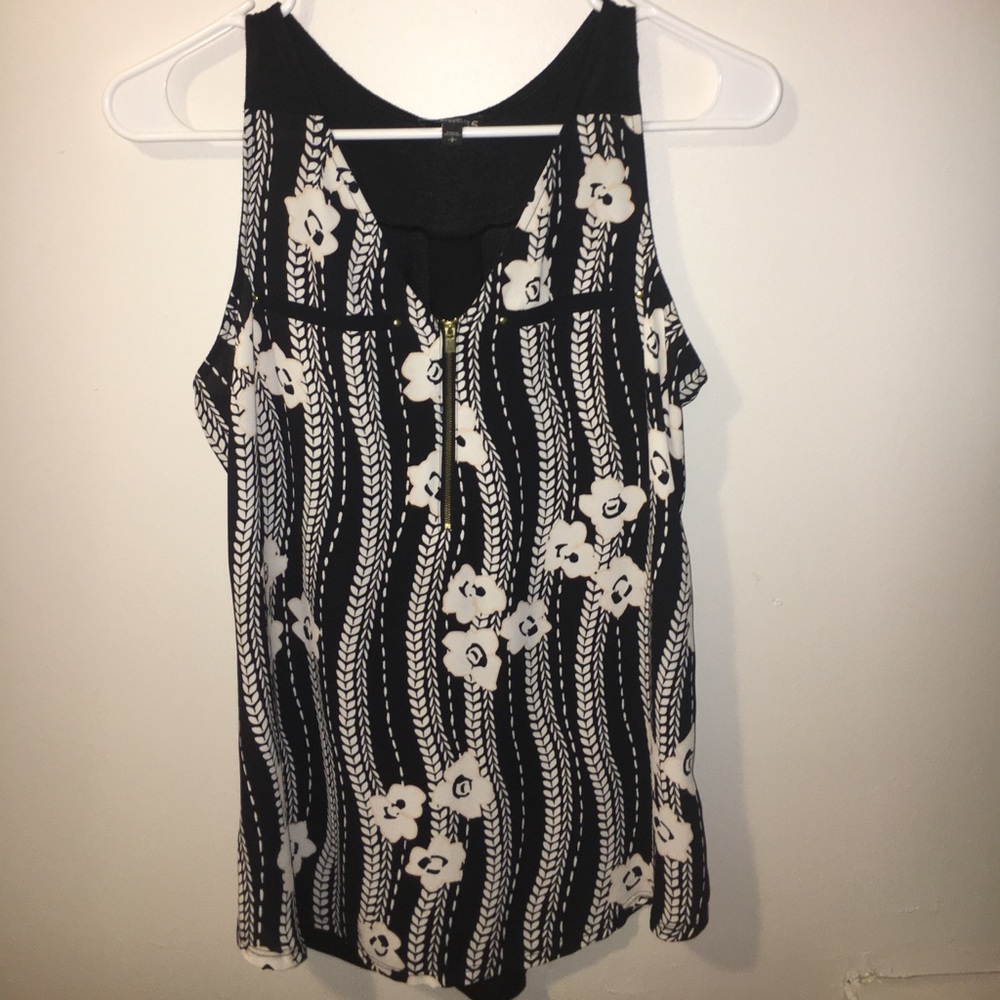 Express size small black tank top with zipper