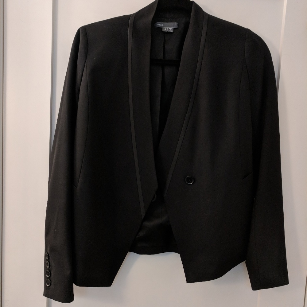 Vince black piped blazer