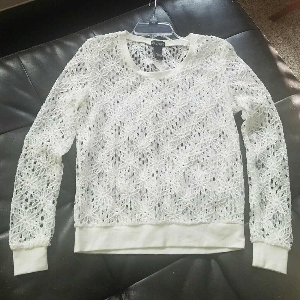 White see thru sweater