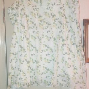 American eagle green floral a line skirt 18