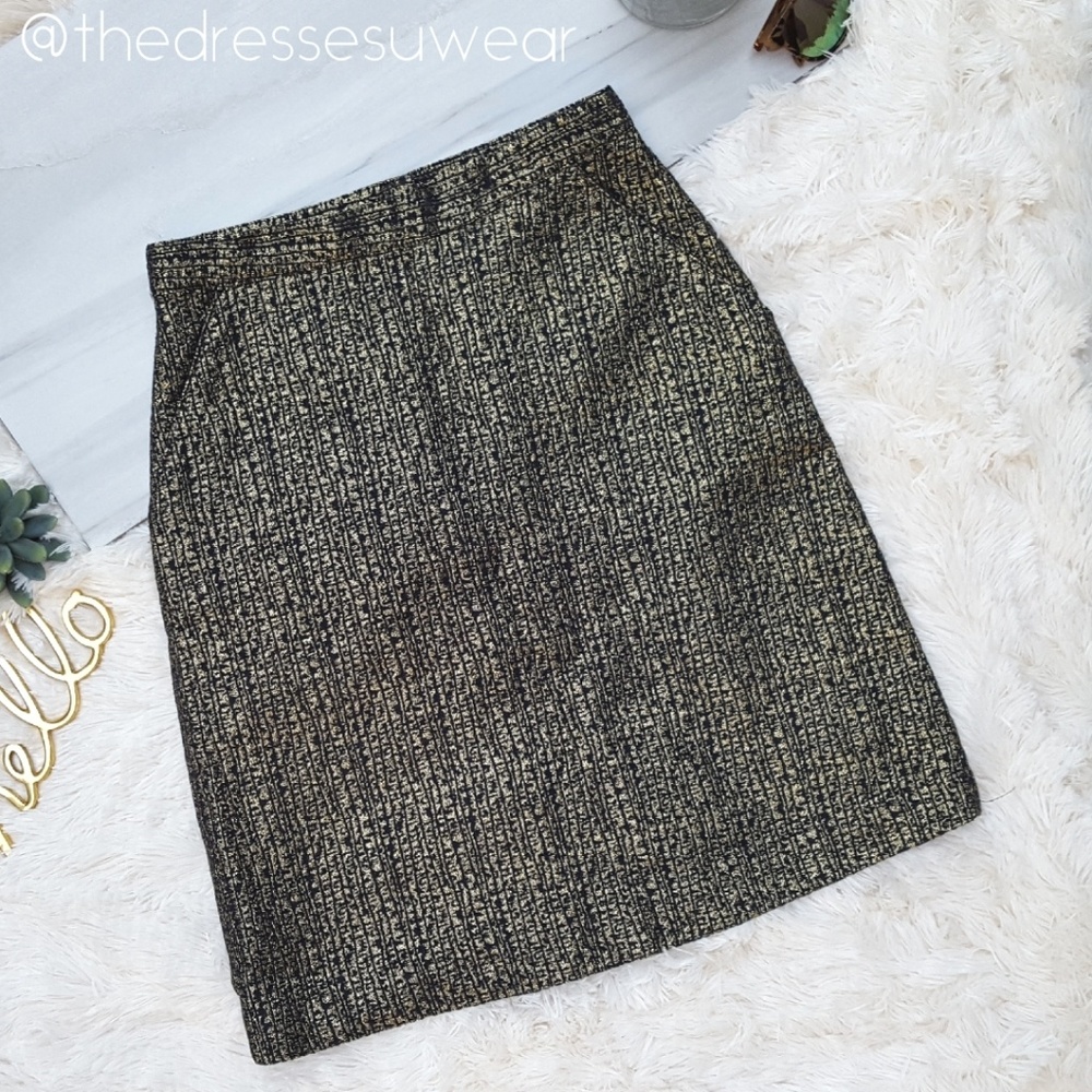 Tucker For Target Brocade Gold and Navy Skirt