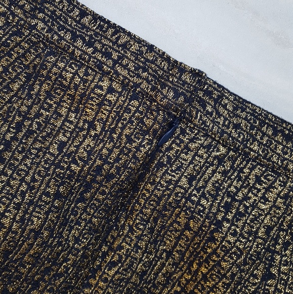 Tucker For Target Brocade Gold and Navy Skirt - Picture 5 of 7