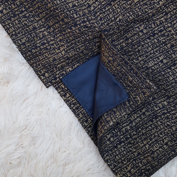 Tucker For Target Brocade Gold and Navy Skirt - Picture 4 of 7