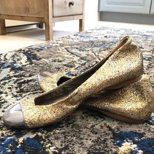 J CREW Gold & Silver ballet flats