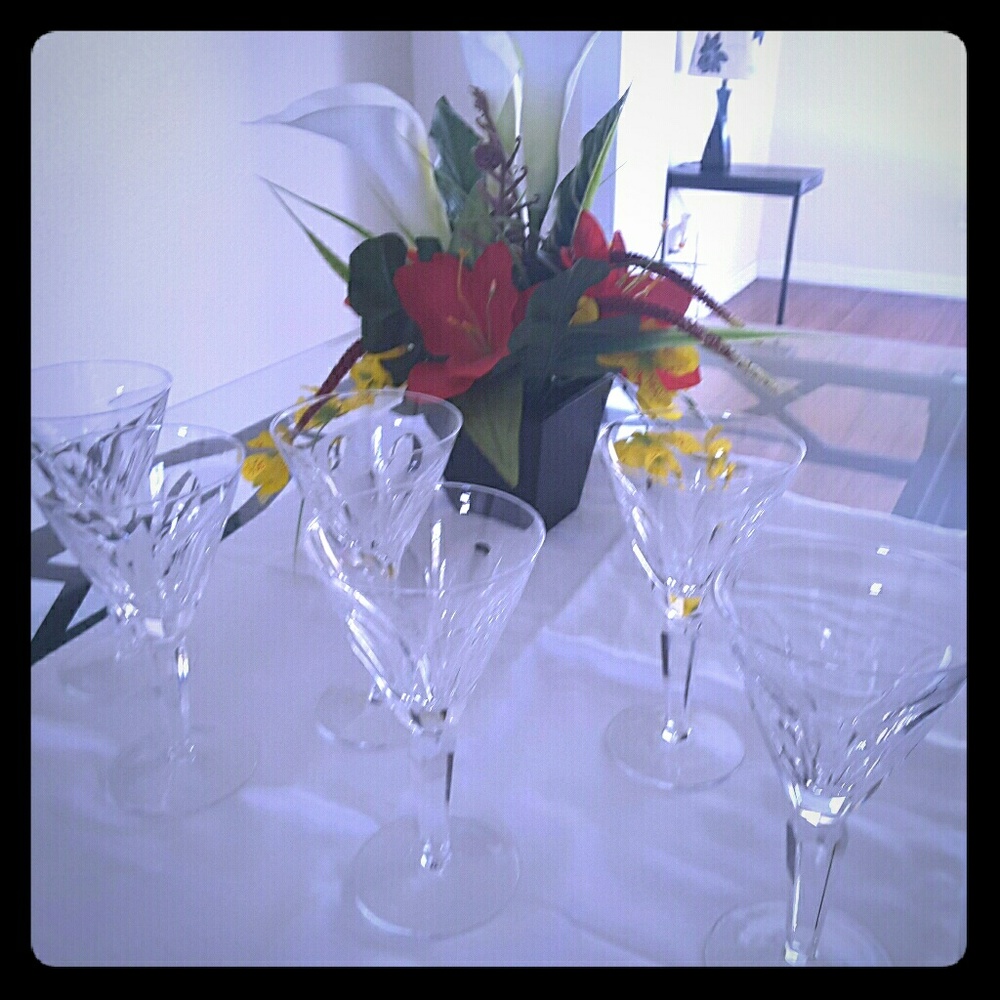 Waterford Crystal Flute Glasses. 6