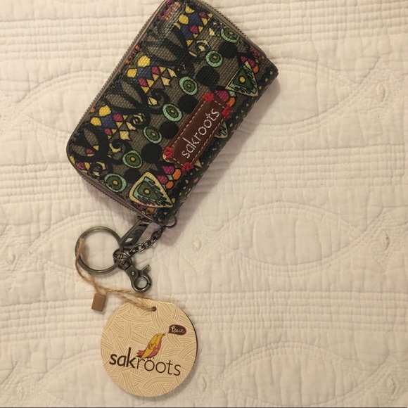 Sak Roots adorable Zip Wallet with Keychain - Picture 2 of 3