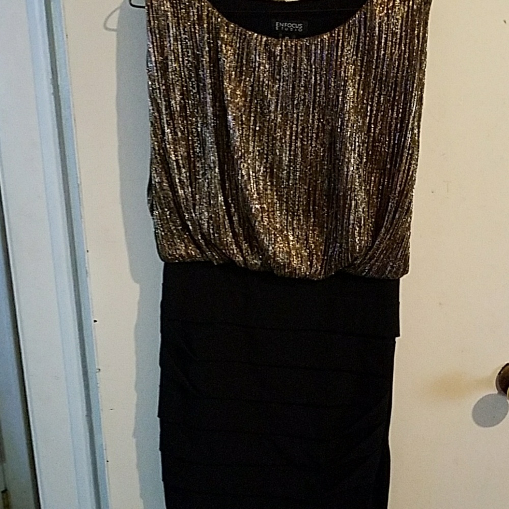 Black and gold dress