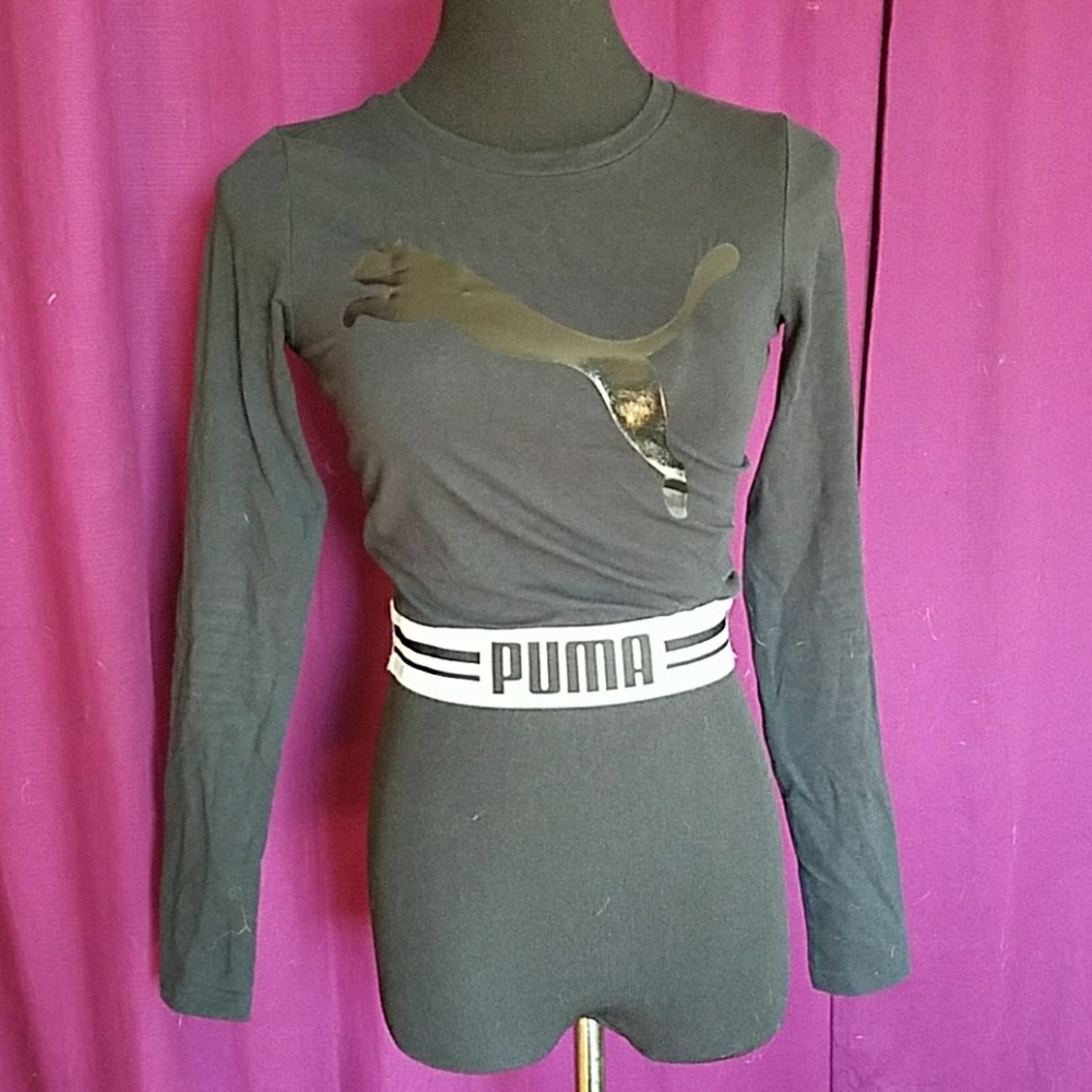 Cropped long sleeve sporty Puma top