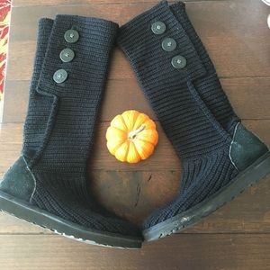 AUTHENTIC UGG boots black knitt. Great condition