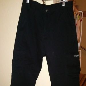 Mens black cargo like pants. Size: 30x30.