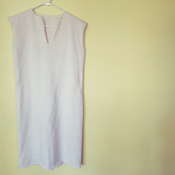 Vtg 70's Crochet Sleeveless Dress - Cream - Picture 3 of 7