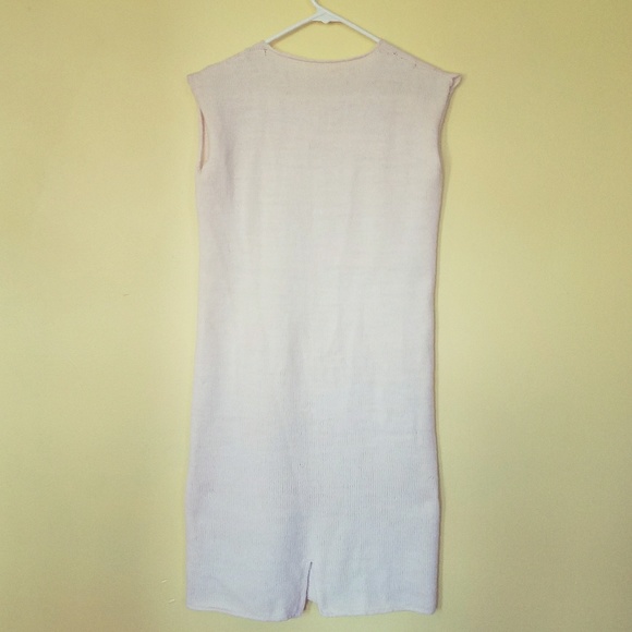 Vtg 70's Crochet Sleeveless Dress - Cream - Picture 5 of 7