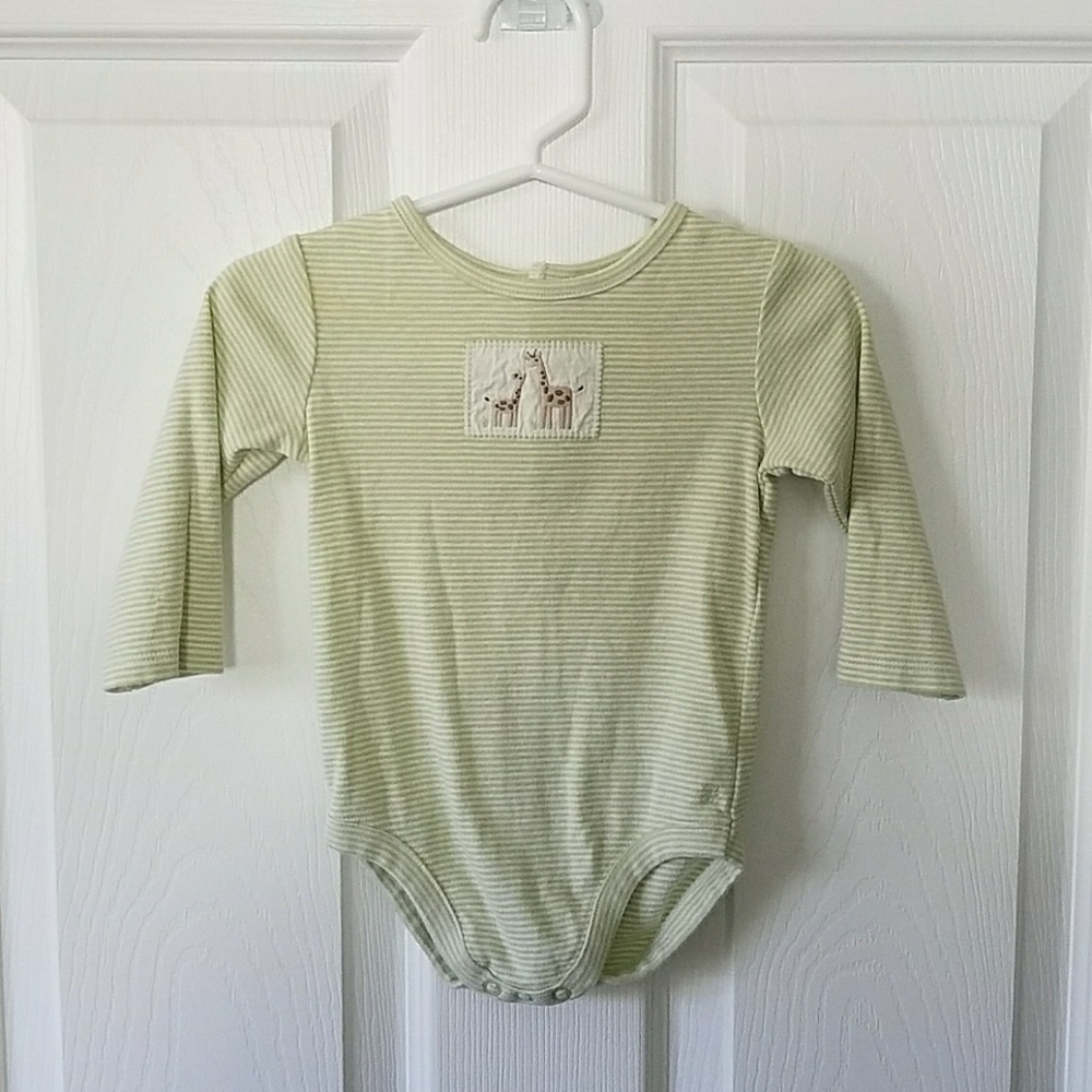 Janie and Jack Green giraffe onesie 3 to 6 months