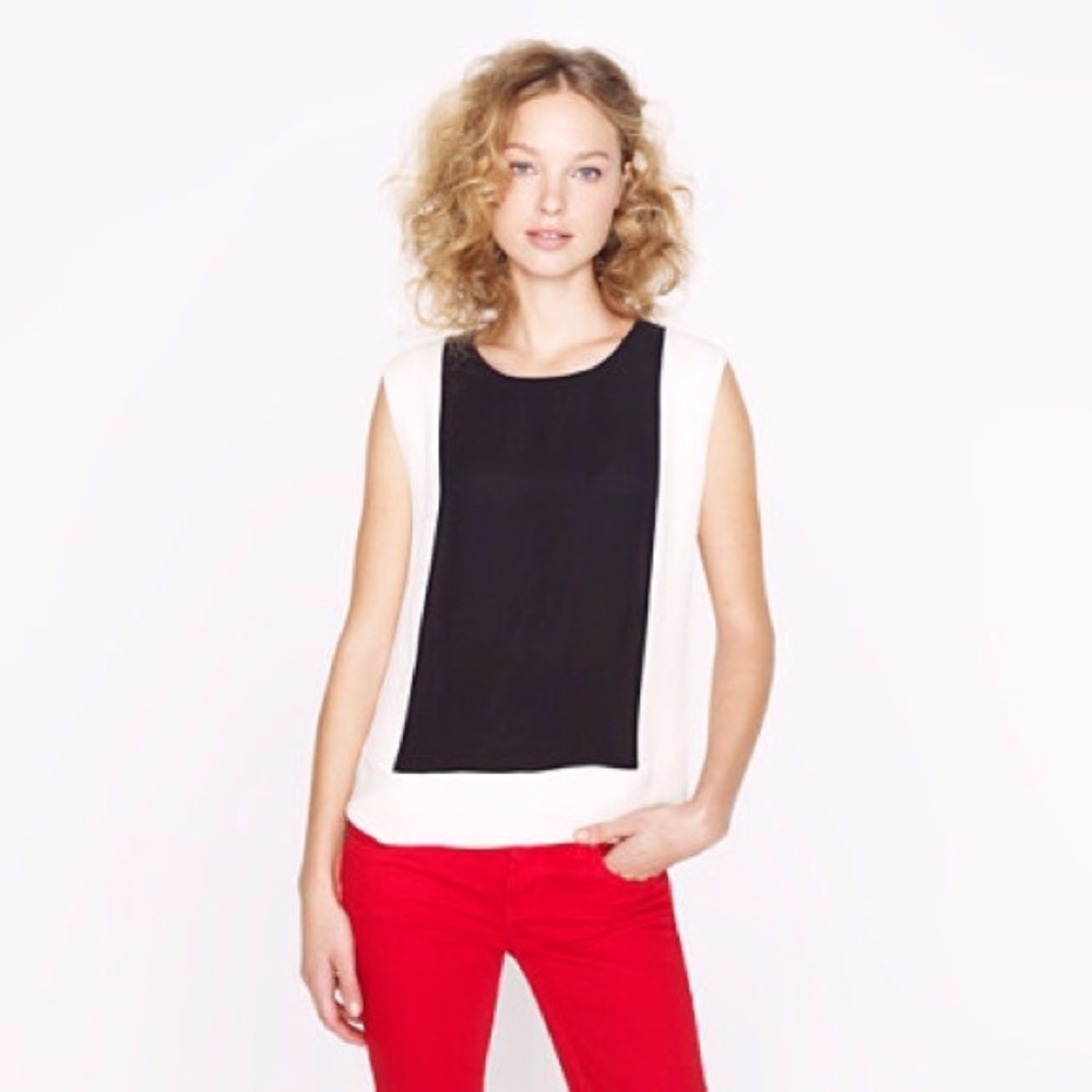 J Crew color block shell lined tank
