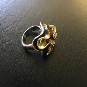 Silpada Sterling Silver Flower Oxidized Ring R1809