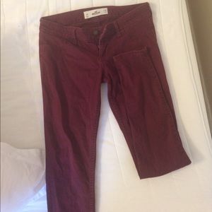 Maroon skinny jeans hollister