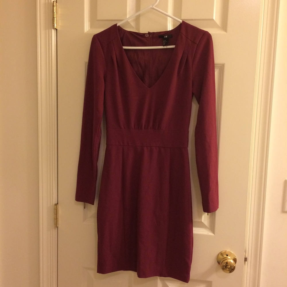 Burgundy Sheath Dress