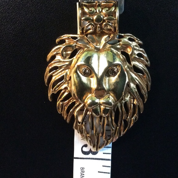 Fashion Jewelry | Large Lion's Head Slider Pendant - Picture 6 of 7