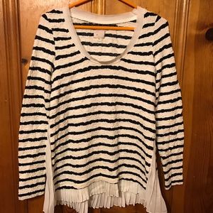 Anthropololgie Postcard Stripe Sweater Navy SizeS