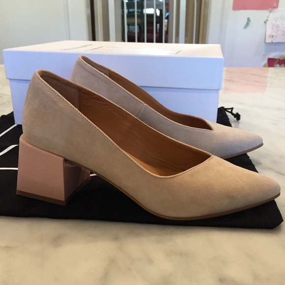 Won Hundred Shoes - Won Hundred "Pia" Block Heels in Nude/Blush