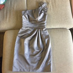 Silver one shoulder dress