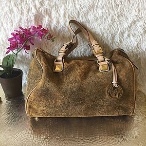 Authentic MK Grayson Mocha Distressed Leather Bag