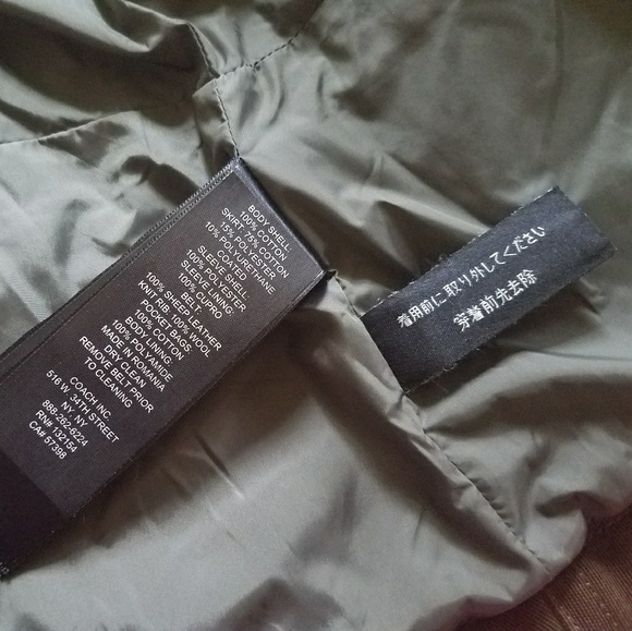 NWT Coach Olive/Khaki Bmbr Jacket - Picture 5 of 7