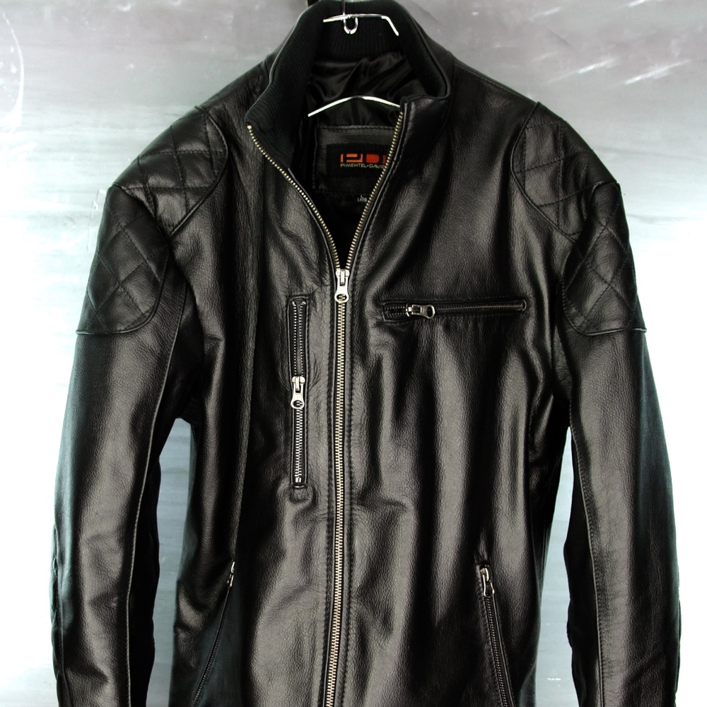 RIDER Leather Jacket Black Cafe Racer NWT XS LAST