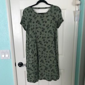 green floral print dress