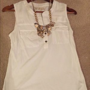White sleeveless top size small