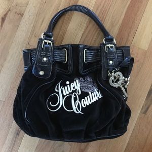 Juicy couture black velour handbag Juicy couture black velour handbag