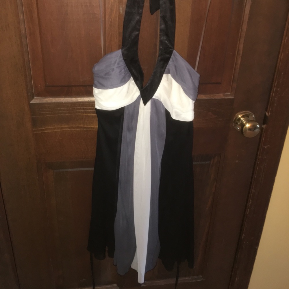 Black, white and gray cocktail dress