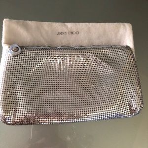 JIMMY CHOO Silver chain mail evening bag w/ pouch JIMMY CHOO Silver chain mail evening bag w/ pouch