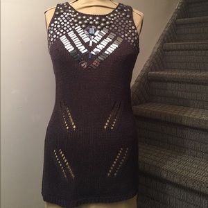 BCBGMAXAZRIA Embellished Tunic
