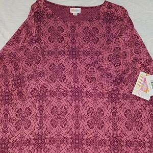 XXS LuLaRoe Irma Tunic Top Pink & Purple Jacquard