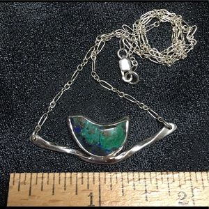 CBL Jewelry - Azurite “bird on a branch” sterling necklace CBL Jewelry - Azurite “bird on a branch” sterling necklace