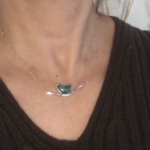 CBL Jewelry - Azurite “bird on a branch” sterling necklace CBL Jewelry - Azurite “bird on a branch” sterling necklace