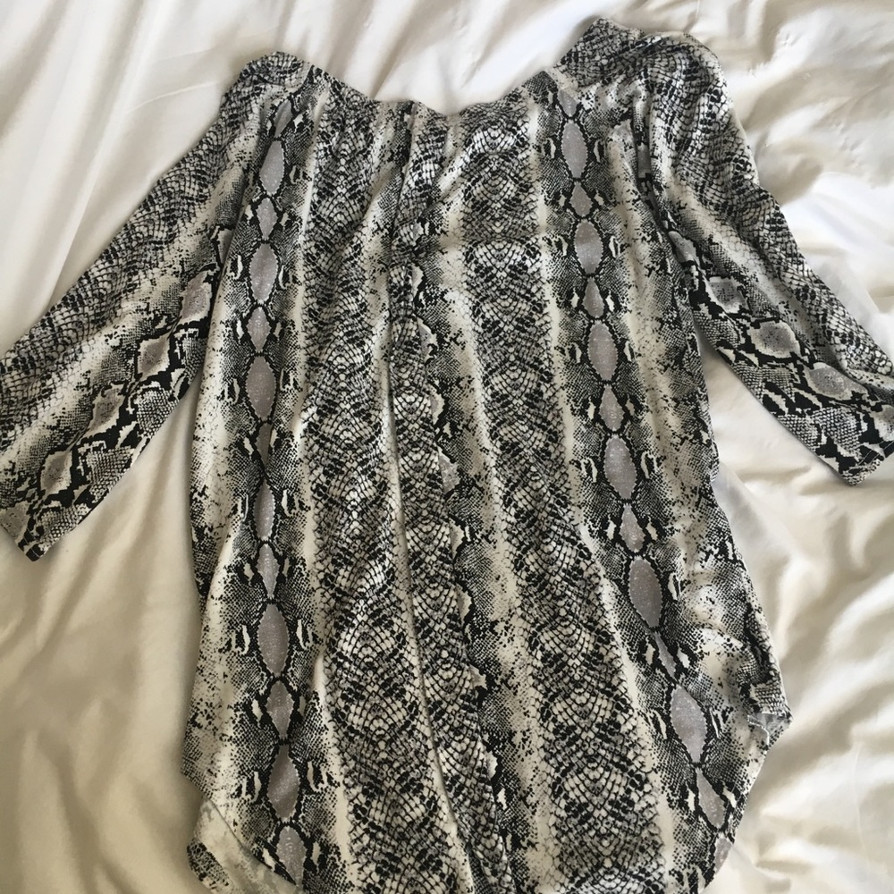 missguided snake print off the shoulder dress