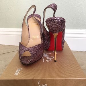 Christian Louboutin sparkly sling back stiletto Christian Louboutin sparkly sling back stiletto