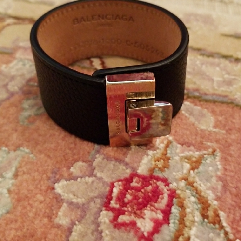 Balenciaga leather band bracelet
