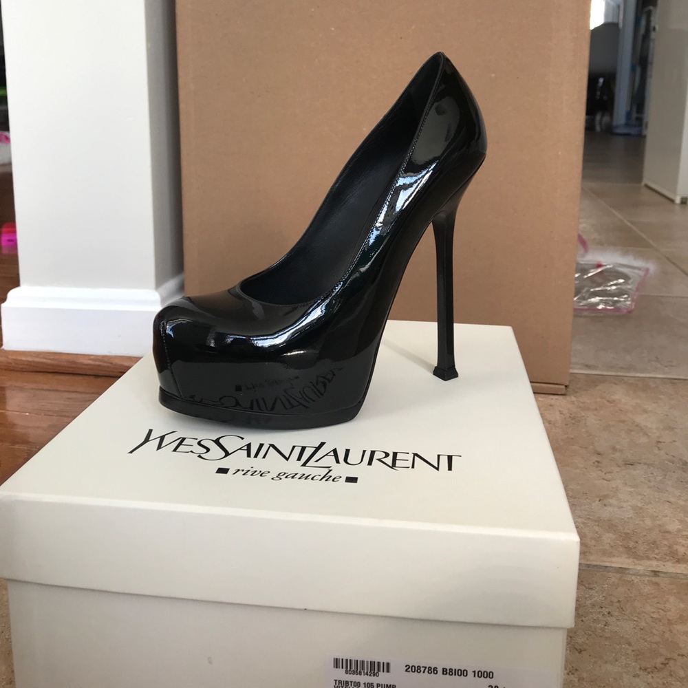 YSL Tribtoo 105 Pump - Black Patent 38.5