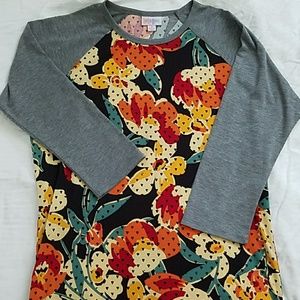 S LuLaRoe Randy Tee Black with Floral