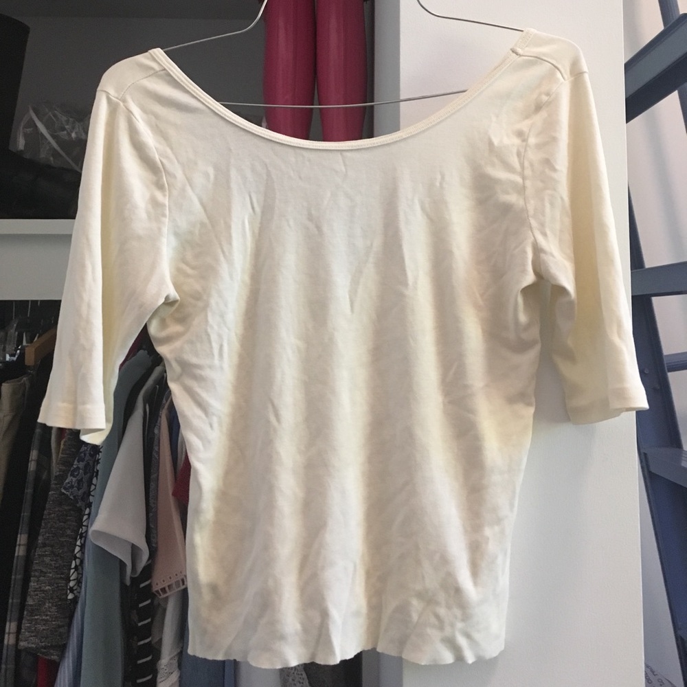 White Scoop Neck Shirt