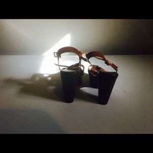 70 Leather Platform Hippie Boho Wedge Shoes