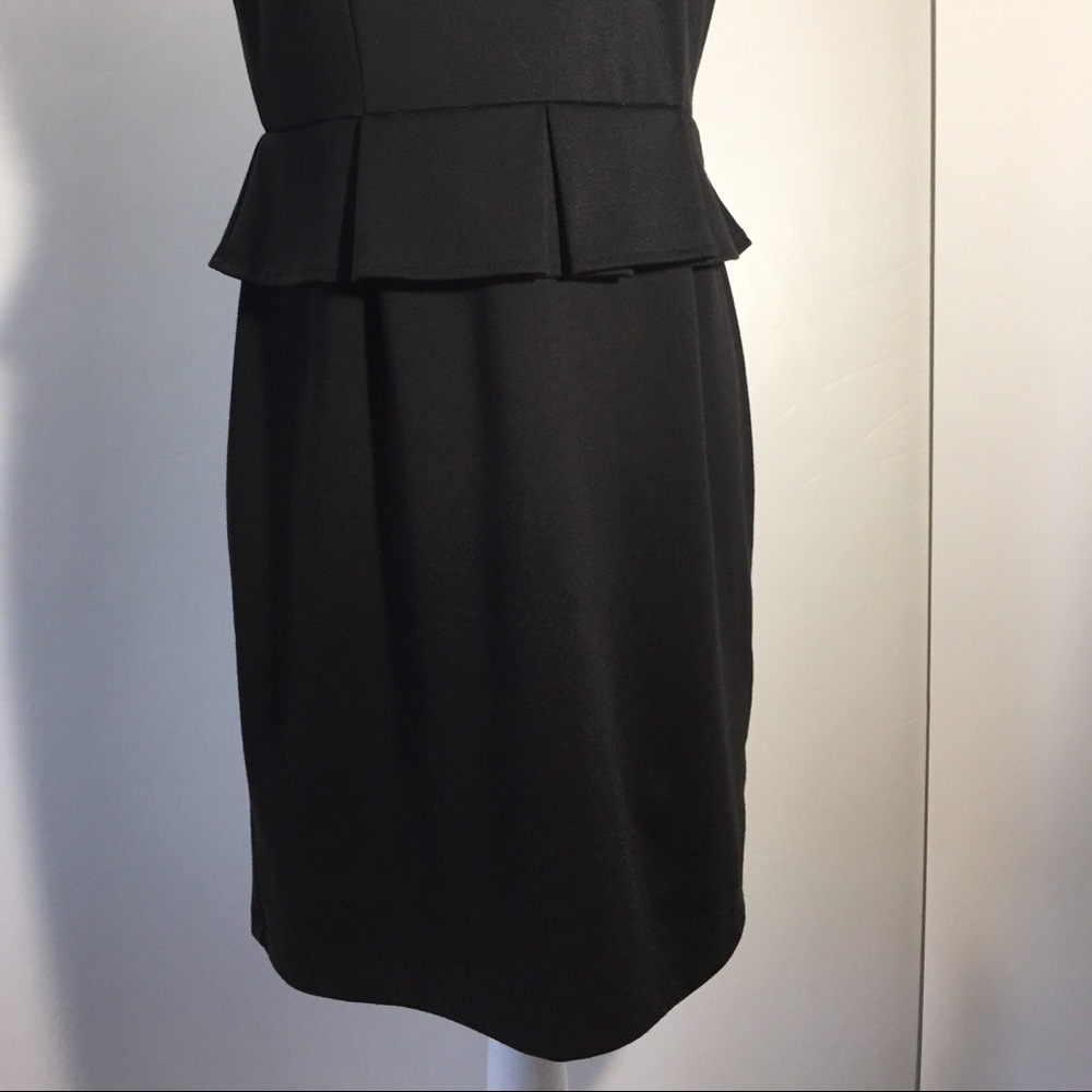 Emma & Michele Cap Sleeve Peplum Black Dress - Picture 3 of 8