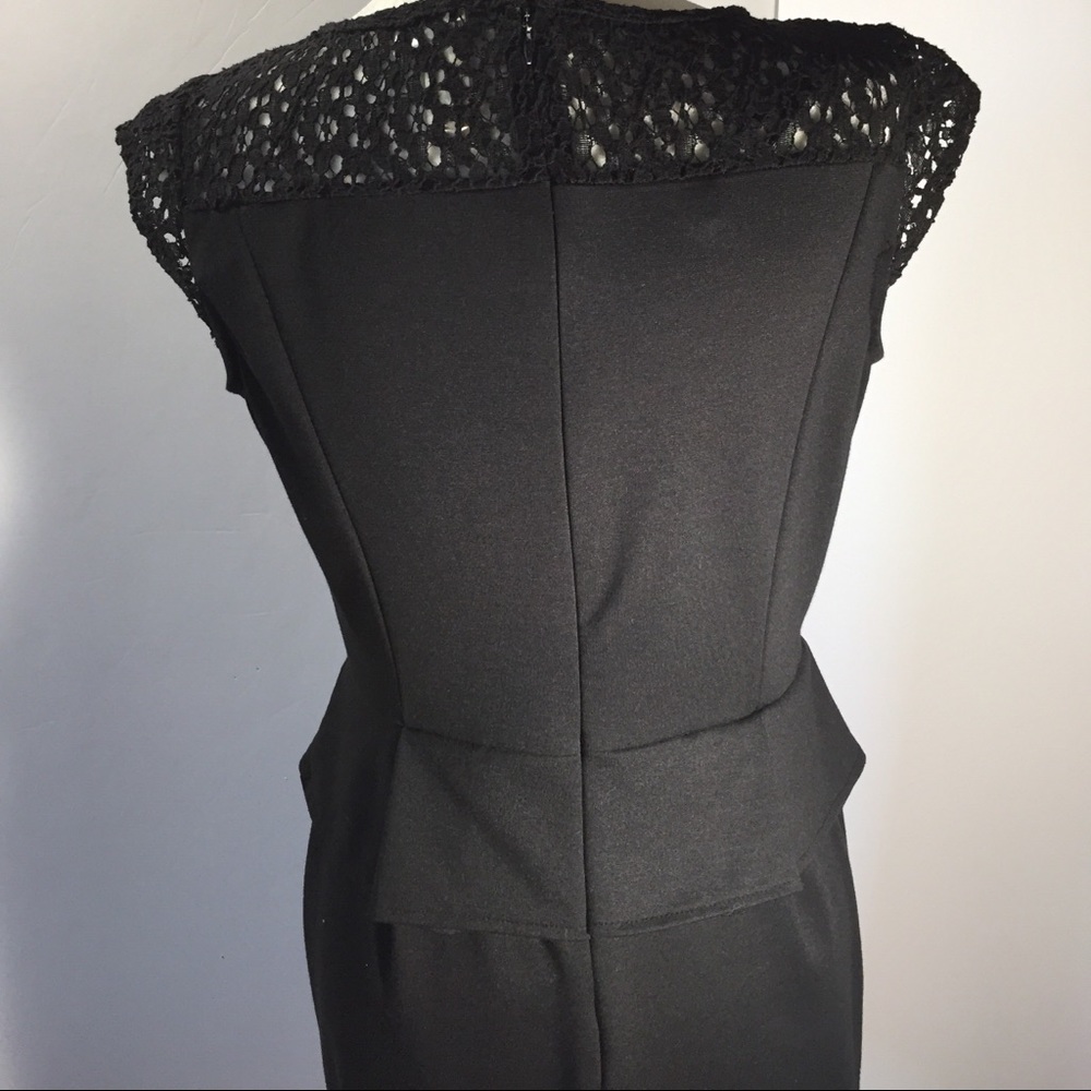Emma & Michele Cap Sleeve Peplum Black Dress - Picture 4 of 8